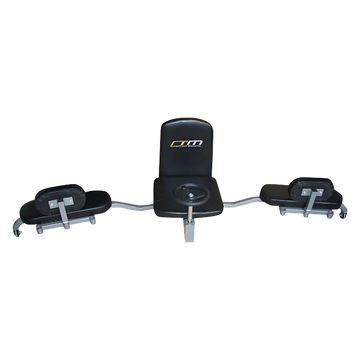 Black car seat mount system with three hooks on a white background