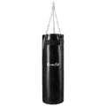 Black Everfit punching bag with a chain on a white background