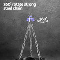 360-degree rotate strong steel chain on a dark background