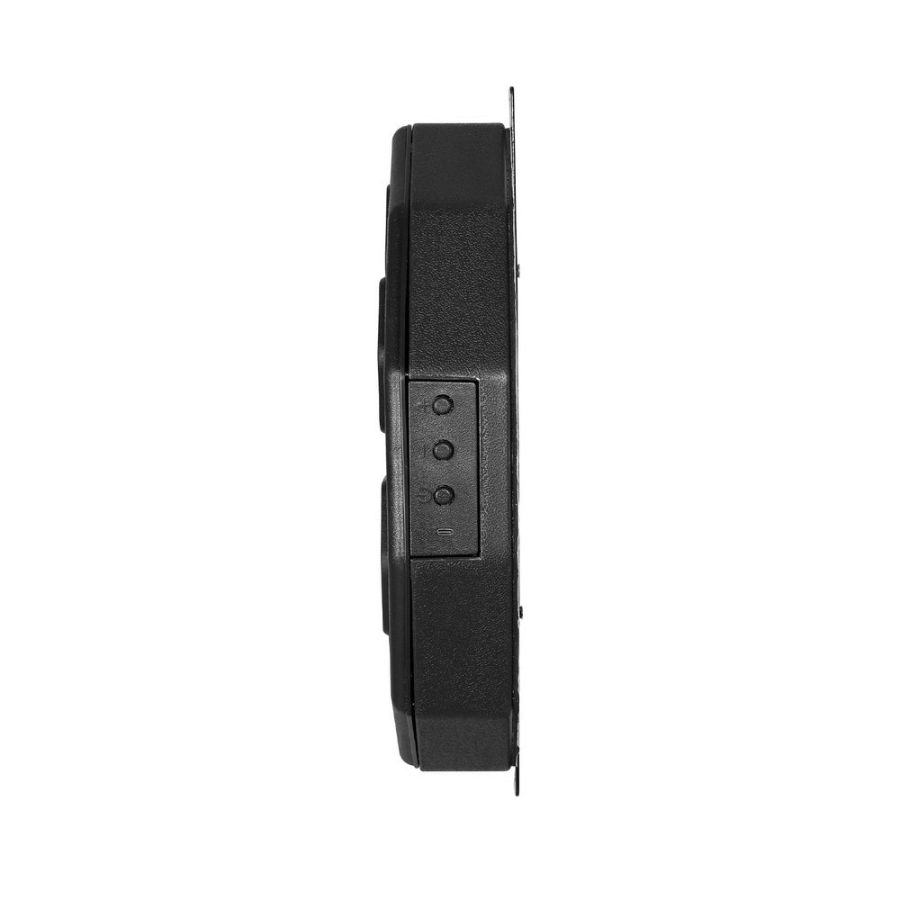 Black electronic device with buttons on a white background