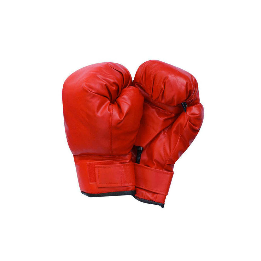 Pair of red boxing gloves on a white background