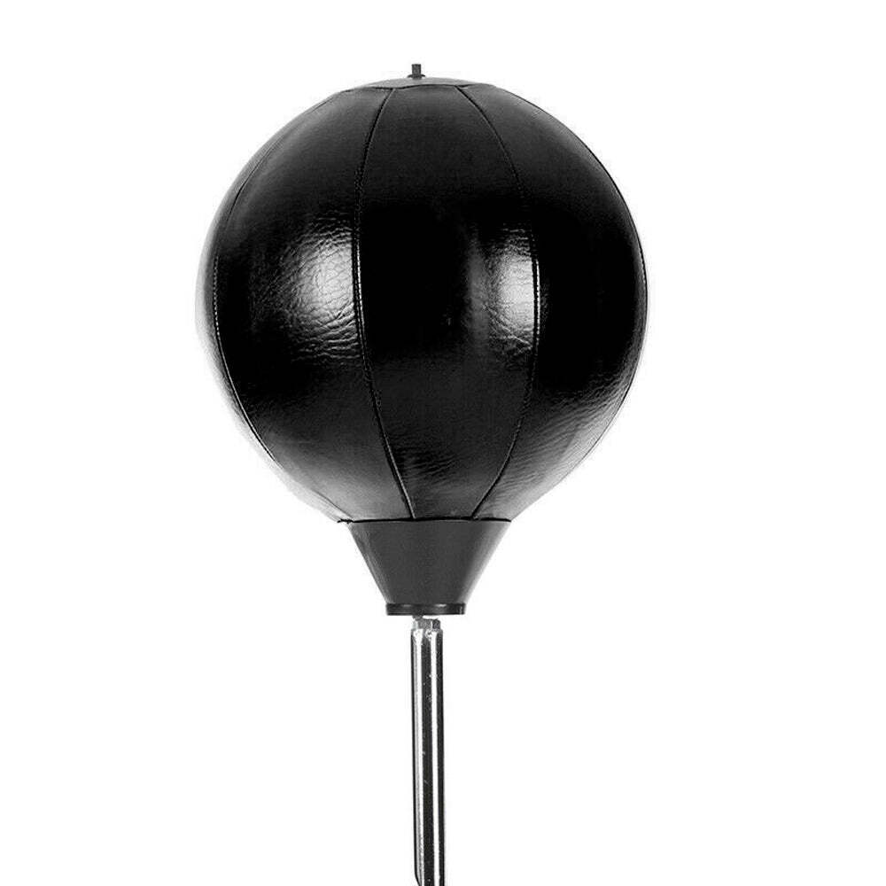 Black punching bag on a white background