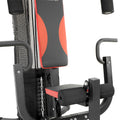 Gym machine with black and red design on a white background