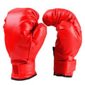Pair of red boxing gloves on a white background