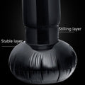 Black punching bag with labeled stable and stilling layers on a black background
