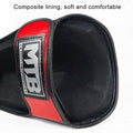 Black and red sandal with 'MTB' logo on a white background