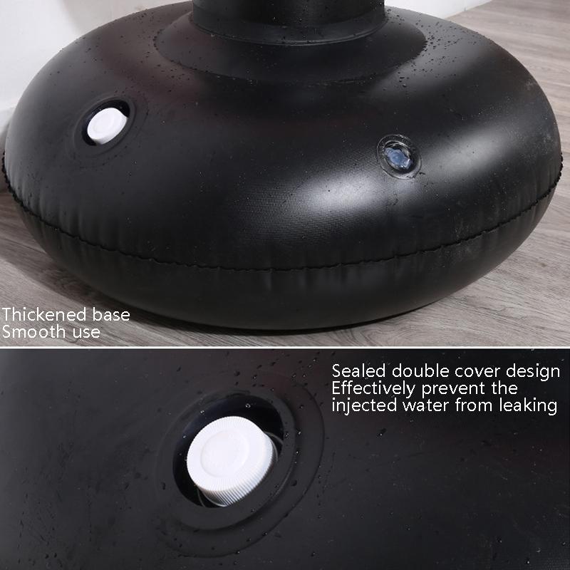 Inflatable pool float with thickened base and sealed double cover design on a wooden floor.