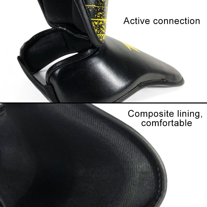 Close-up of a black protective boot with an active connection feature and composite lining.
