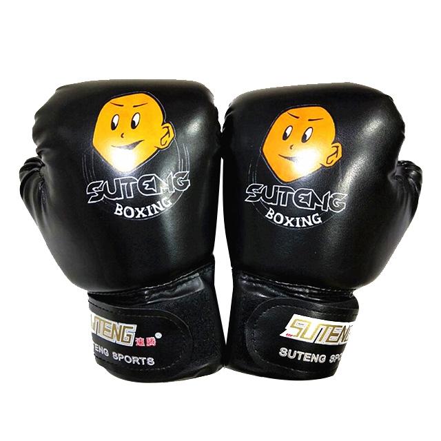 Black boxing gloves with Suteng Boxing logo on a white background