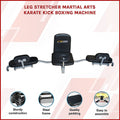 Leg stretcher martial arts karate kick boxing machine with features listed below on a white background.
