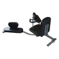 Black exercise machine on a white background