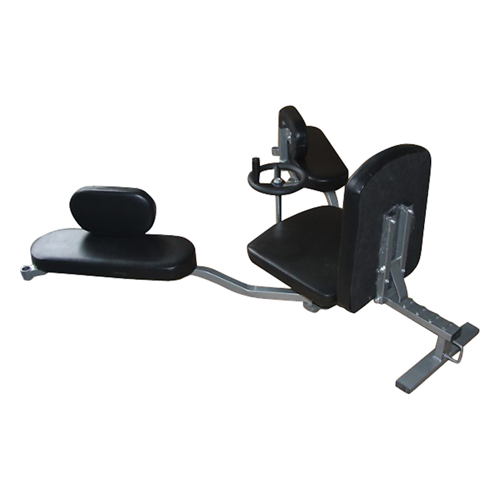 Black exercise machine on a white background