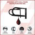 Boxing punching bag with wall frame on a white background