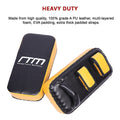 Heavy-duty black and yellow training pads with RTM branding on a white background.